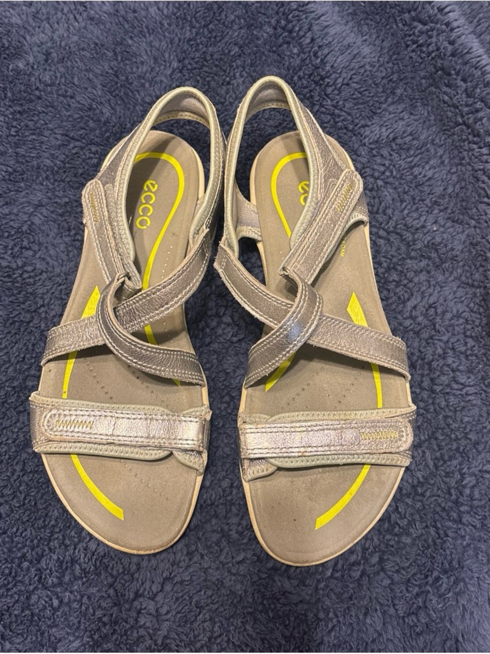 Ecco Women's Metallic Taupe Strappy Leather Sandals